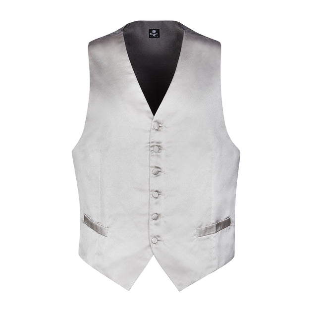 Pearl colored silk satin vest & waistcoat