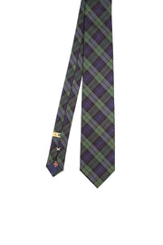 Cravatta in seta motivo tartan verde - Fumagalli 1891