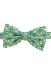Green little medallion patterned printed ready tie bow tie
