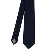 Dark blue plain pure silk hand made tie