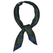 Bandana foulard vintage verde e blu in seta 