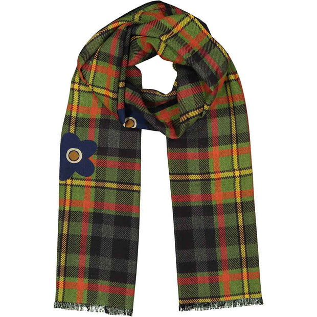 Prince of Wales scarf green, yellow and red 