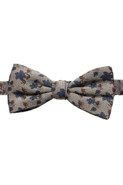 Light brown floral jacquard ready-tie bow tie