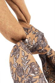 Sunset Gold Pure Italian Wool Floral Paisley scarf 60