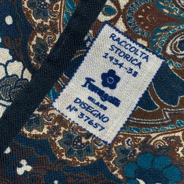 Sciarpa in lana con motivo macro paisley vintage - Fumagalli 1891