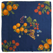 Blue Tangerine silk & cotton pocket square
