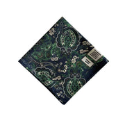Blue& green floral & paisley silk & cotton pocket square