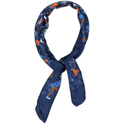 Blue travel design silk scarf 60