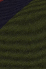 Cravatta marrone, verde e blu in seta a righe - Fumagalli 1891