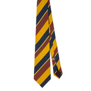 TOKYO - Cravatta in seta stampata a righe gialla, rossa e blu scuro
