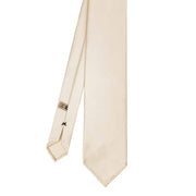 White cream repsone pure silk unlined handmade tie- Fumagalli 1891