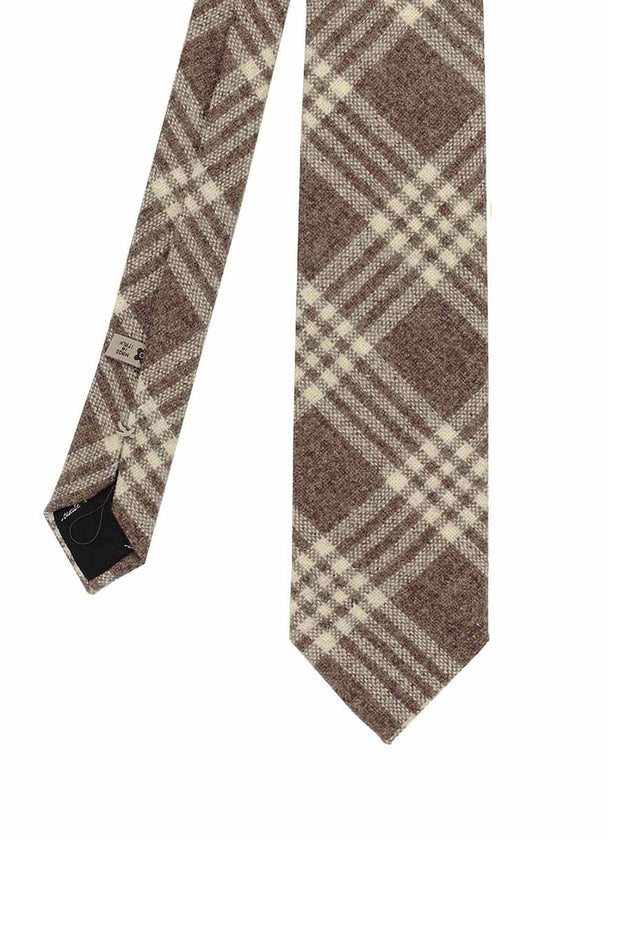 light brown & white classical pattern hand made wool tie