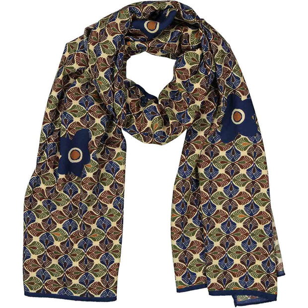 light brown scarf with vintage design 