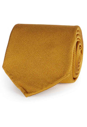 Yellow repsone pure silk unlined handmade tie- Fumagalli 1891