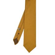 Yellow repsone pure silk unlined handmade tie- Fumagalli 1891