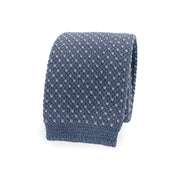 light blue cotton knitted tie