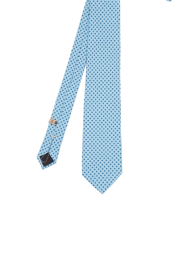 Light blue printed tie with micro dots design