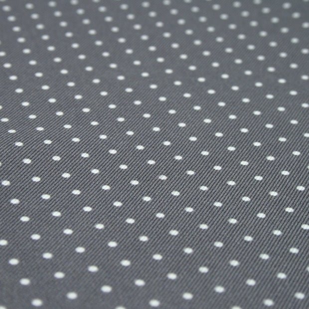 Grey pocket square with white polka dots