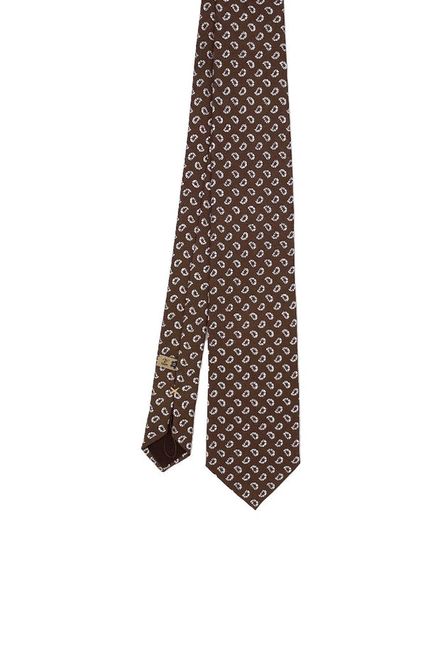 TOKYO - Brown little paisley printed hand made tie