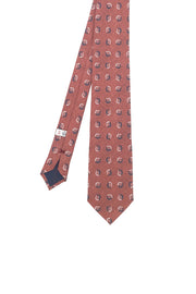 Red tie printed melange effect with vintage pattern