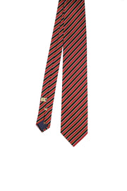 Little striped red & black hand made silk tie