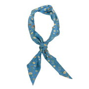 Light blue micro floral tie band