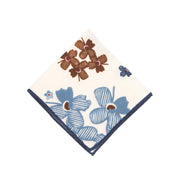 Set cravatta regimental blu e marrone e fazzoletto bianco - Fumagalli 1891