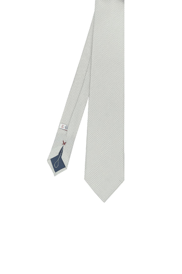 Grey printed tie with micro grey design