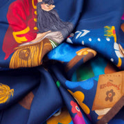 Pinocchio blu silk scarf