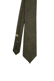 Dark green plain wool hand made tie