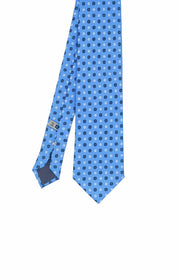 Light blue classic blue floral design printed tie