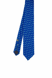 Cravatta stampata blu floreale in lana - Fumagalli 1891