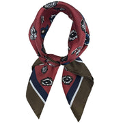 RED SILK NECKERCHIEF WITH FLORAL PRINT
