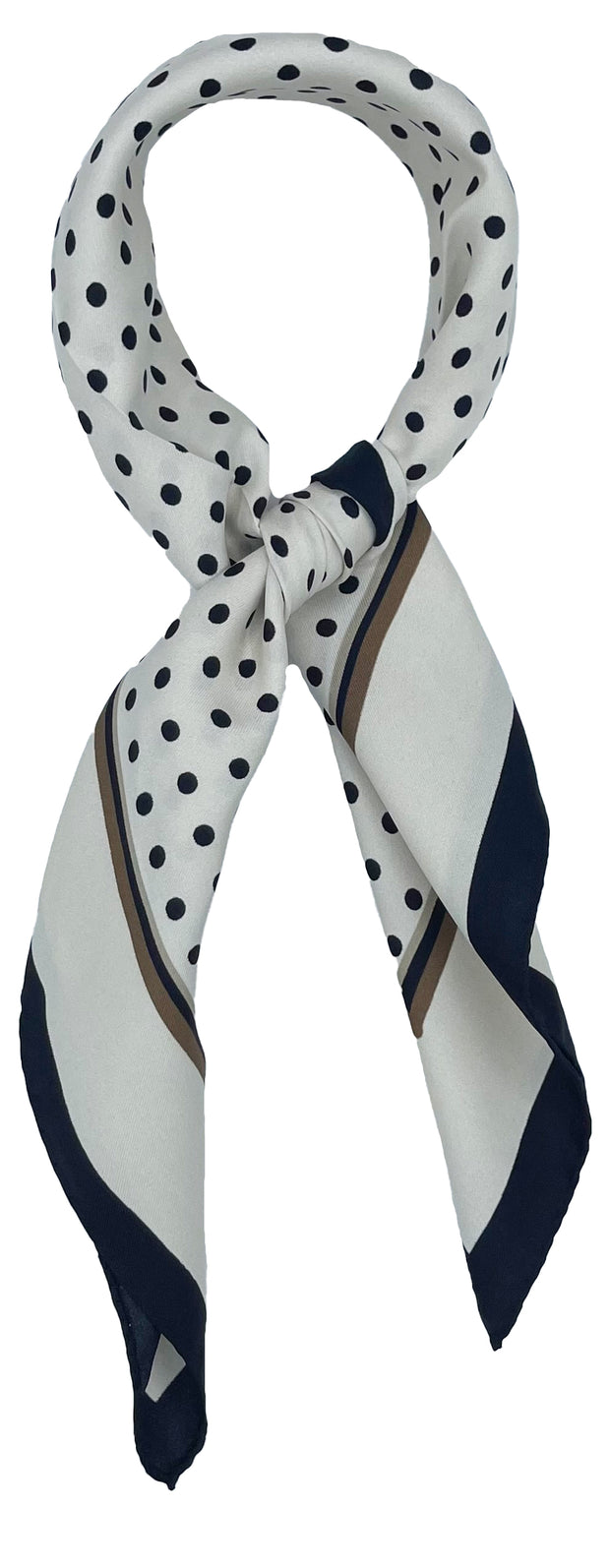 BLACK DOT BEIGE NECKERCHIEF