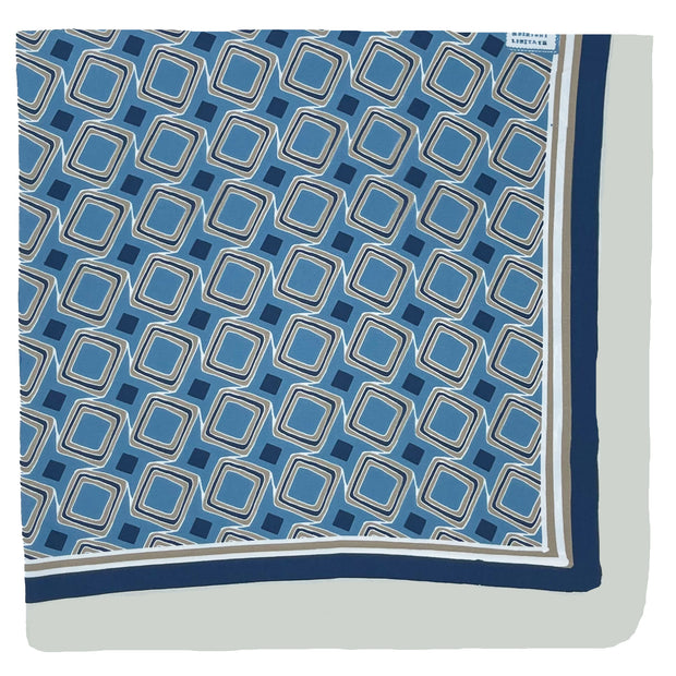 LIGHT BLUE NECKERCHIEF WITH GEOMETRIC DESIGN