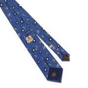 back of a blue floral and diamonds vintage luxury italian sartorial tie
