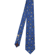 fronbt of a luxury blue floral diamonds italian sartorial tie