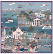Foulard Como con cornice viola