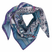 Foulard Como con cornice viola