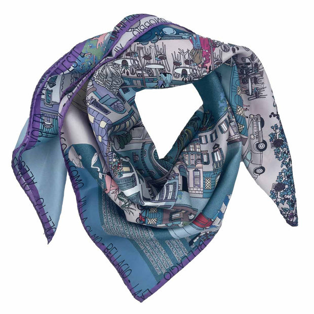 Foulard Como con cornice viola