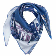 Como Blue-Lilac-Light Blue silk scarf 90