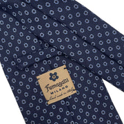 BLUE PRINTED TIE WITH MICRO FLOWER DESIGN