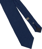 BLUE PRINTED TIE WITH MICRO FLOWER DESIGN