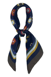 Bandana foulard blu scuro stampa diamanti