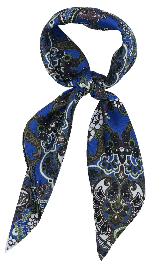 Bandana foulard blu con disegno CASHMERE d'archivio 