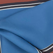 Light Blue plain with Brown frame printed silk pocket square