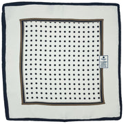 Beige with Black dot in a frame silk pocket square