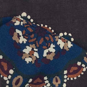 Fazzoletto marrone in pura lana con stampa mandala