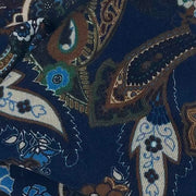 Blue Pure Italian Wool Abstract Paisley Design Pocket Square