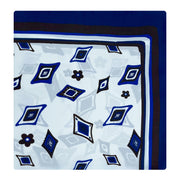 BANDANA CON DISEGNI GEOMETRICI BIANCHI-BLU-MARRONE